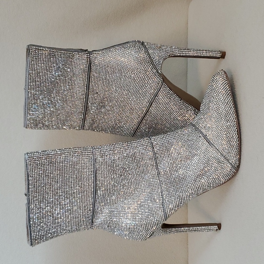 Steve Madden Winona Rhinestone Mid-Calf Heeled Bootie